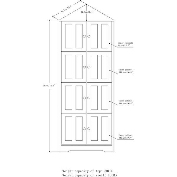 72" Tall Corner with 8 Doors and 4 Shelves Bed Bath & Beyond